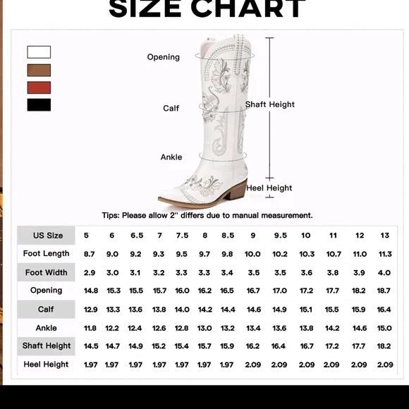 Embroidered Tan Heeled Boots - Picture 5 of 5